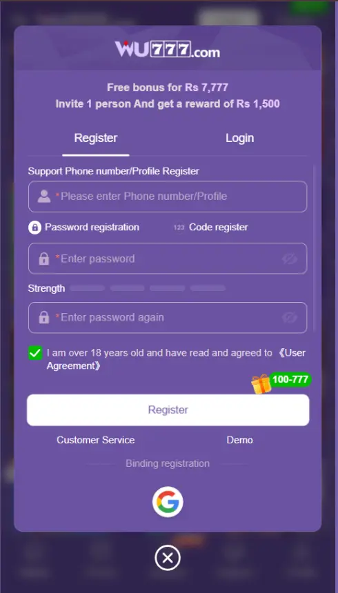 Wu777 Game Login